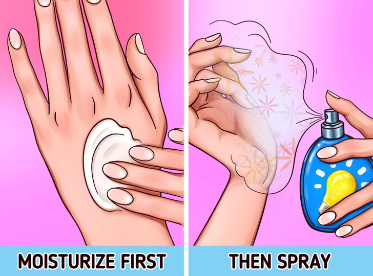 Moisturize before perfume application 