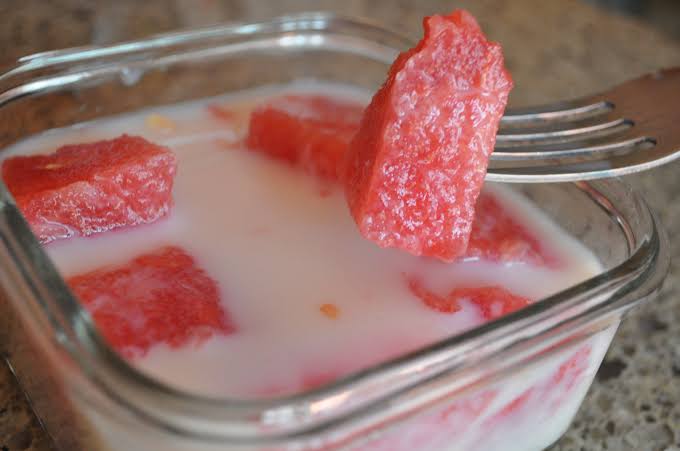 Watermelon and milk